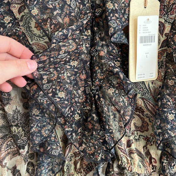 NWT Anthropologie LetMeBe Sheer Femme Maxi Button Down Long Sleeve Hi-Low Shirt - Picture 9 of 11